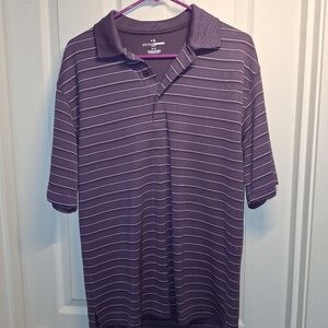 Grand Slam Purple Striped Polo Shirt Medium
